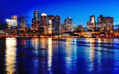 Amazing Boston Cityscape at Night 03 Stock Image