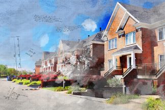 Colorful Urban Houses Sketch Image - Just Creative Royalty-Free Stock Imagery