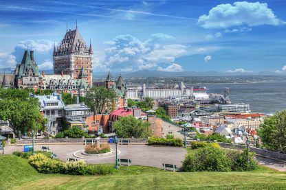 Amazing Old Quebec City District in Summer Stock Image