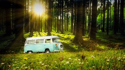 Vintage VW Camper Van Road Trip 04 Stock Image