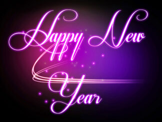 Happy New Year Wishes in Purple Stock Image