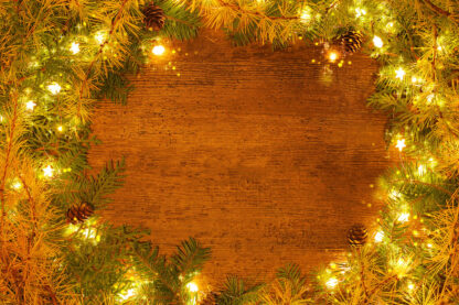 Golden Christmas Lights Set on Wood - Just Creative Royalty-Free Stock Imagery at Budget Prices