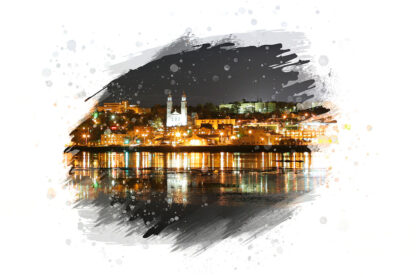 Saguenay City Night on White Background - Just Creative Royalty-Free Stock Imagery at Budget Prices