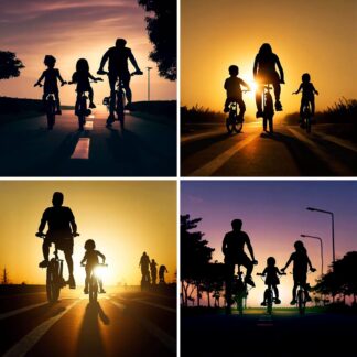 AI Bicycle People Silhouette Images