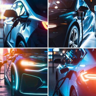 AI Electric Car at Recharging Station Images