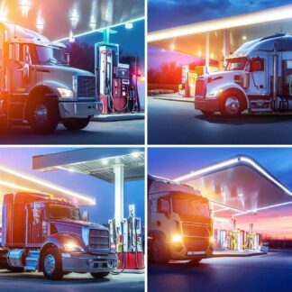 AI Truck at Gas Station Images