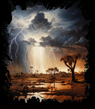 Desert Thunderstorm Lightning Fine Art Image